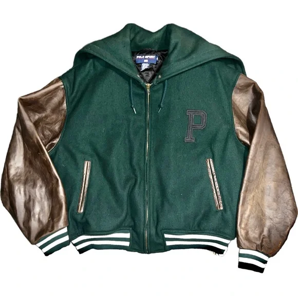 ジャケット・アウター vintage 90s POLO SPORT Sweat Varsity JKT ジャケット・アウター vintage 90s POLO SPORT Sweat Varsity